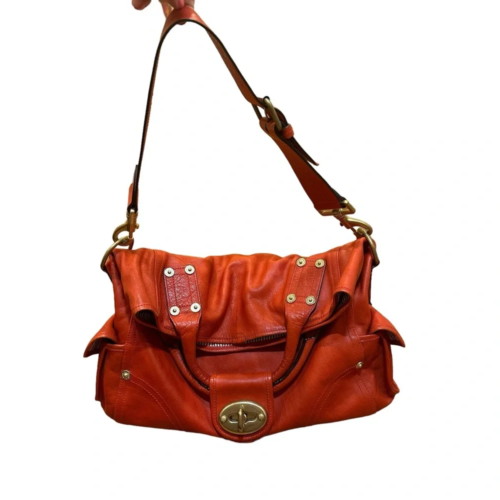 Mulberry "Jody" Leather Satchel Shoulder Bag Tote Clutch Purse, Red - Picture 10 of 14